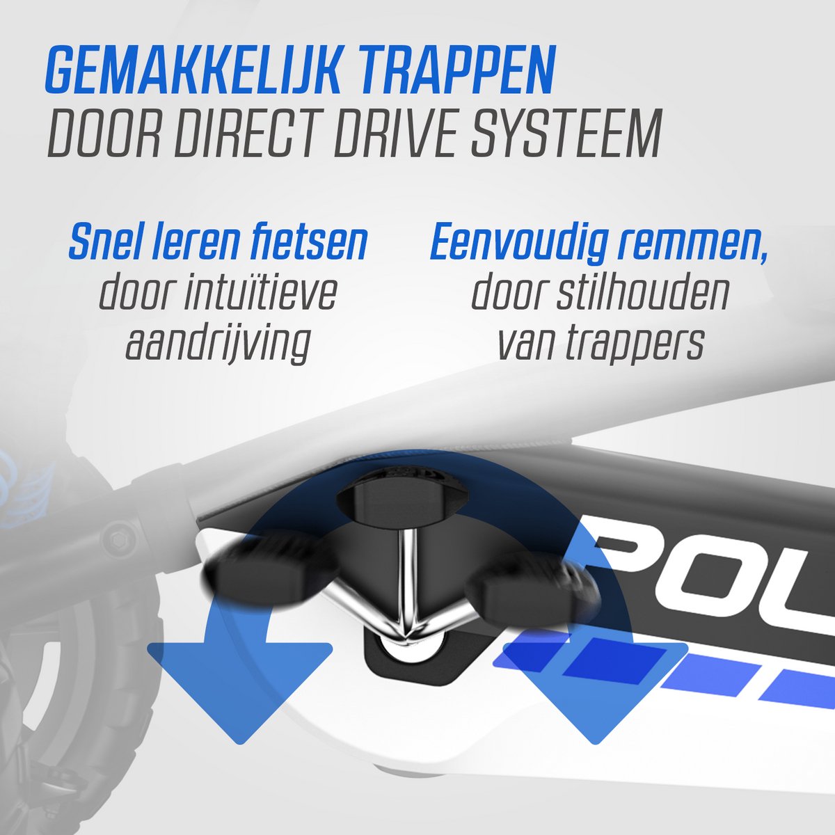 BERG Buzzy Police Skelter - Met Soundbox - 2+ jaar - Verstelbare Stoel - Anti-lek EVA banden - Zwart — afbeelding 4