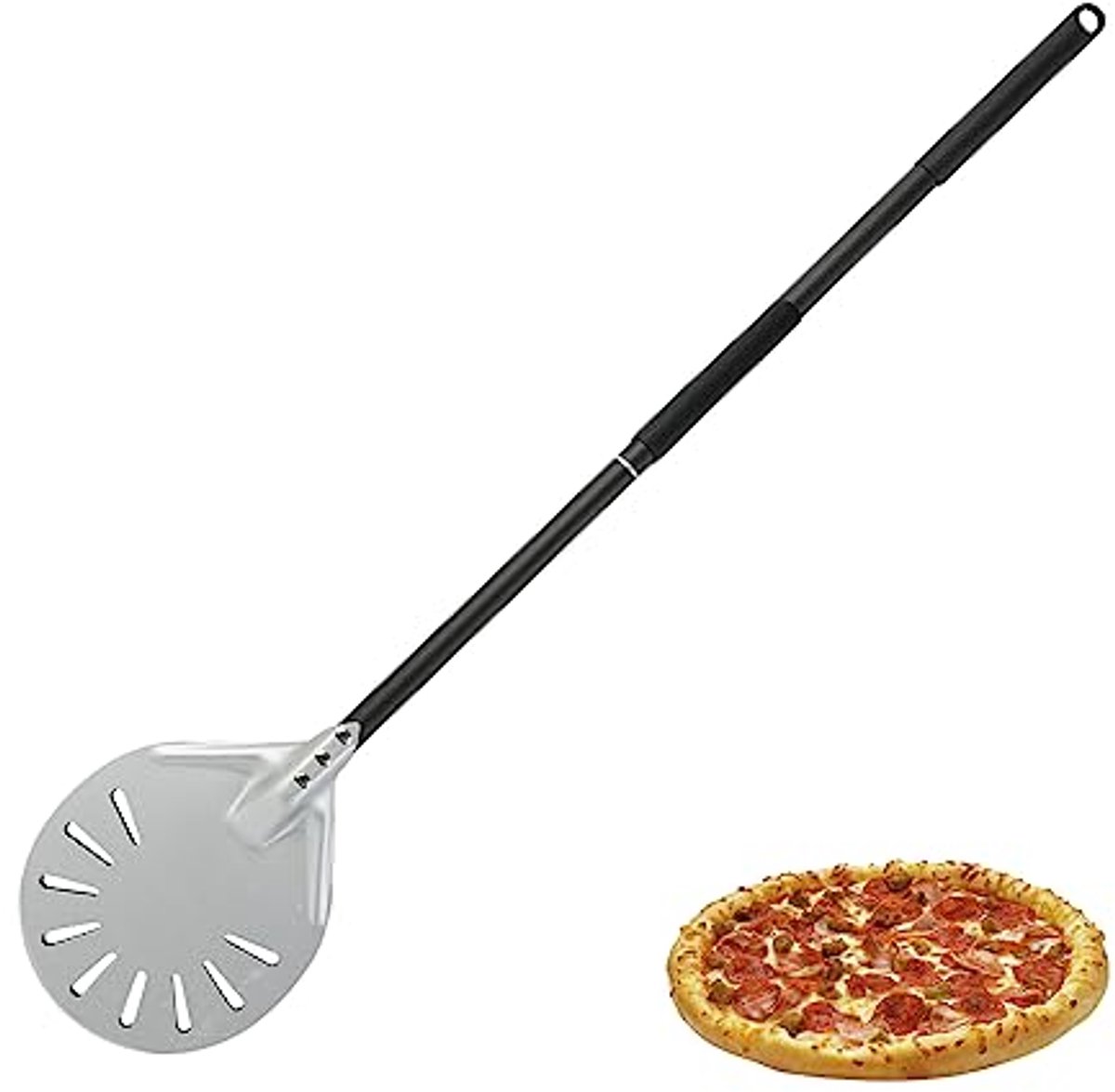 Geperforeerde Pizzaschep 6 Inch met Verlengde Handgreep voor Zelfgemaakte Pizza