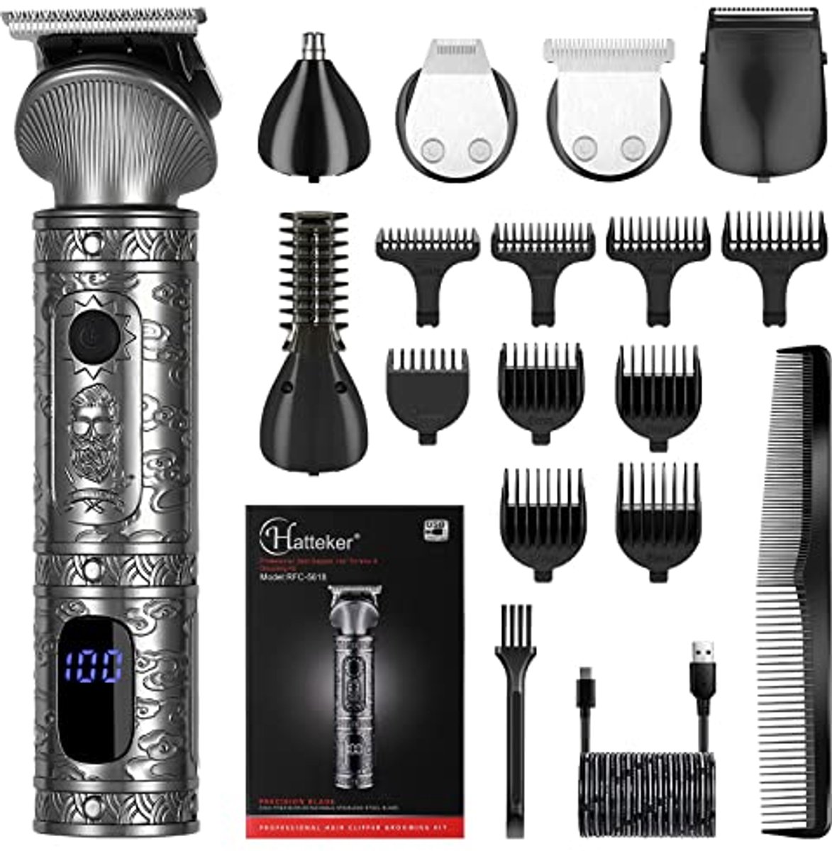 Haartrimmer Set voor Mannen - T-Blade, Neus- en Lichaamstrimmer