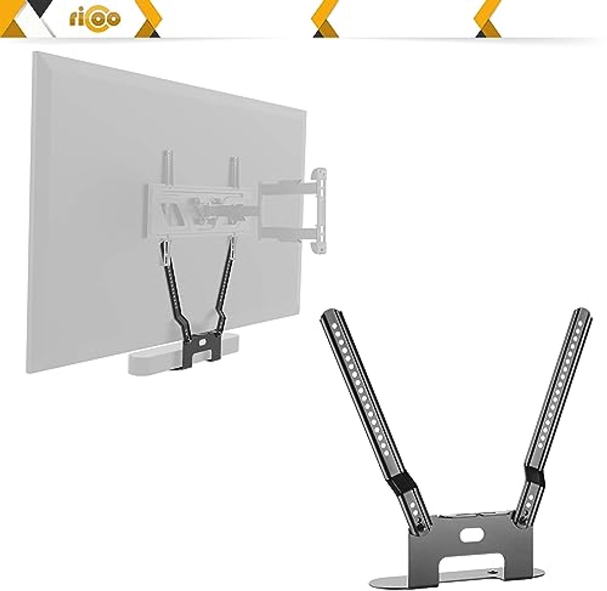 Soundbarhouder voor directe montage op TV - Universale Luidsprekerhouder in Zwart