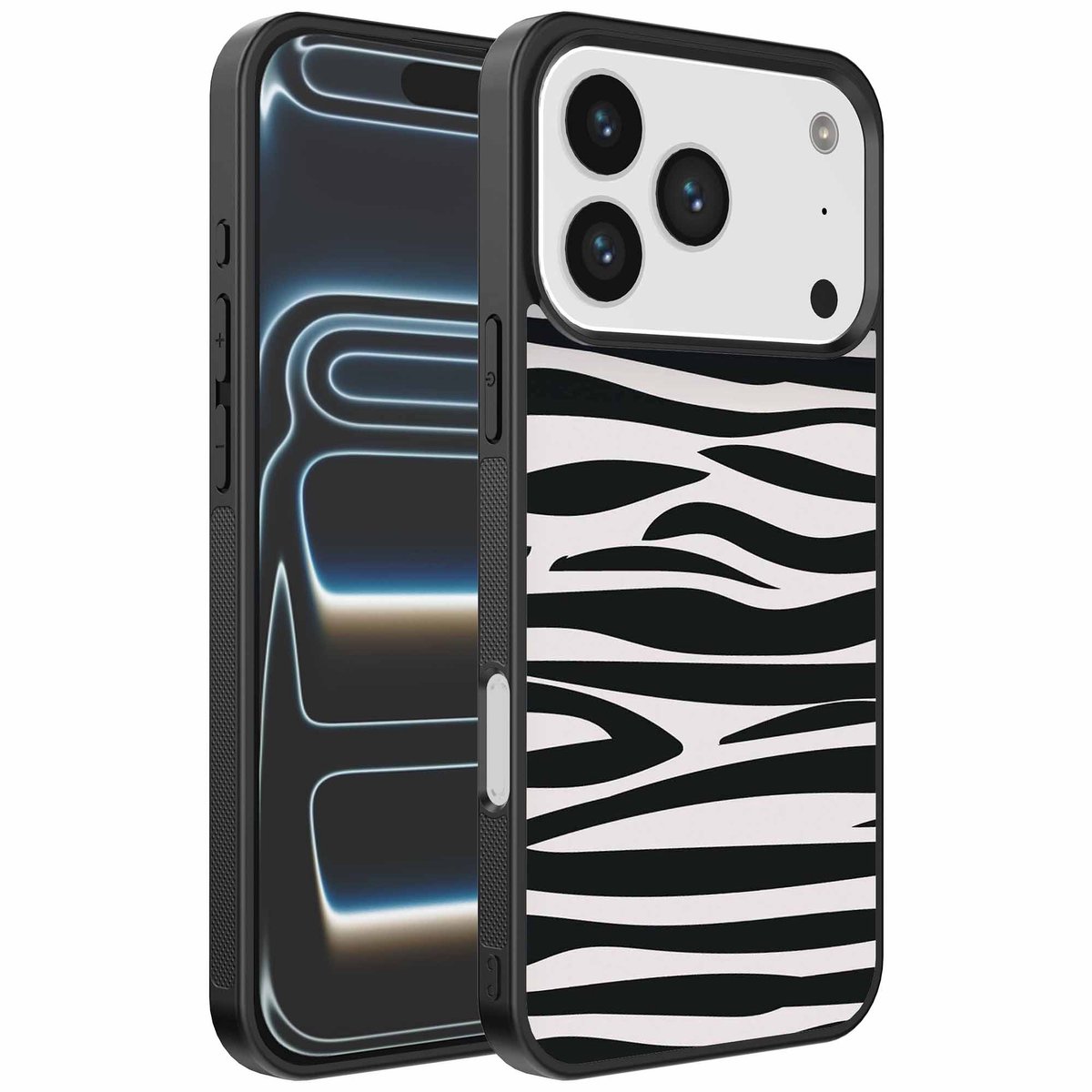 Geschikt voor iPhone 17 Pro Telefoonhoesje met zebra opdruk - TPU backcover case zebra design - Zwart Wit - Smartphonica geschikt voor iPhone 17 Pro