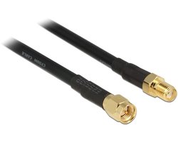 SMA (m) - SMA (v) verlengkabel - CFD200/RF200 - 50 Ohm / zwart - 15 meter