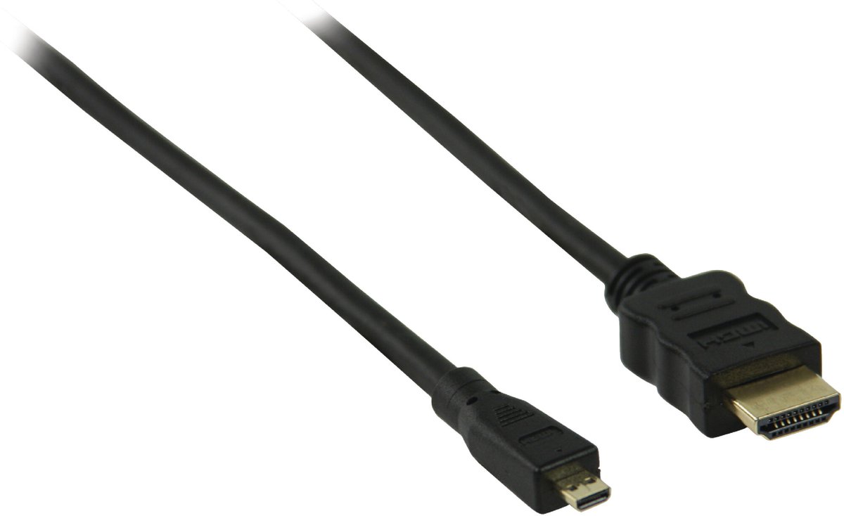 Micro HDMI - HDMI kabel - versie 1.4 (4K 30Hz) - verguld / zwart - 1,5 meter