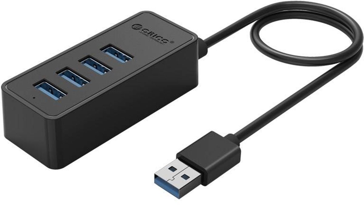 Orico USB hub met 4 poorten - USB3.0 - busgevoed / zwart - 1 meter