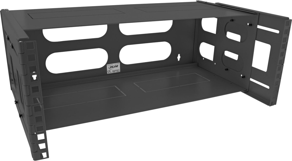Image of Muurbeugel voor 19 inch componenten | bodem en deksel | 24-40 cm diep | max. 12 kg | 4U | zwart