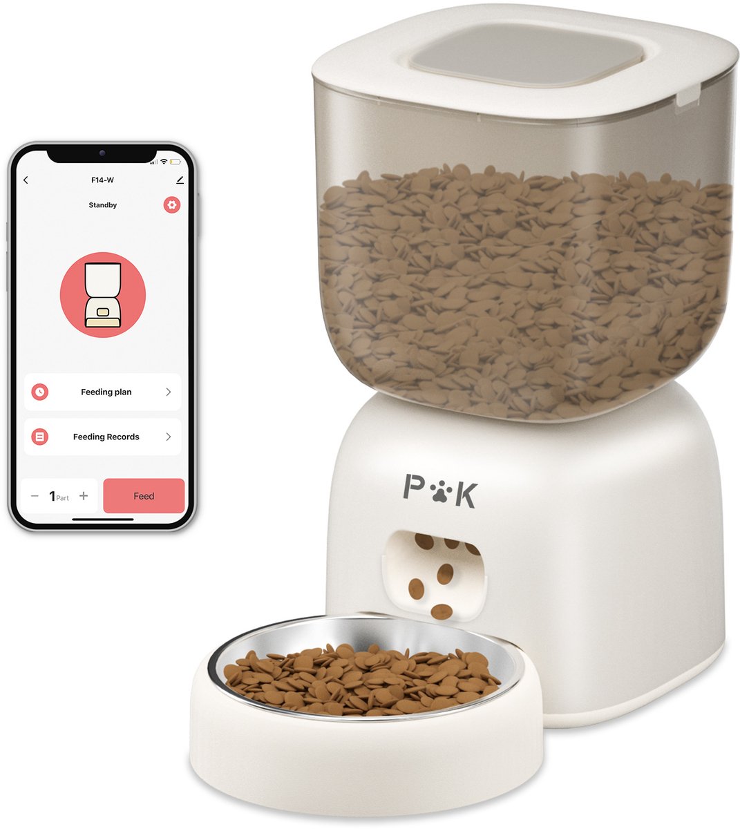 PUPPY KITTY Automatische Voerbak 3L - Kat en Hond - Voerautomaat Met App - WiFi - Voice Recorder - Voerautomaat hond - Voerautomaat dispenser kat - PUPPY - €45,99