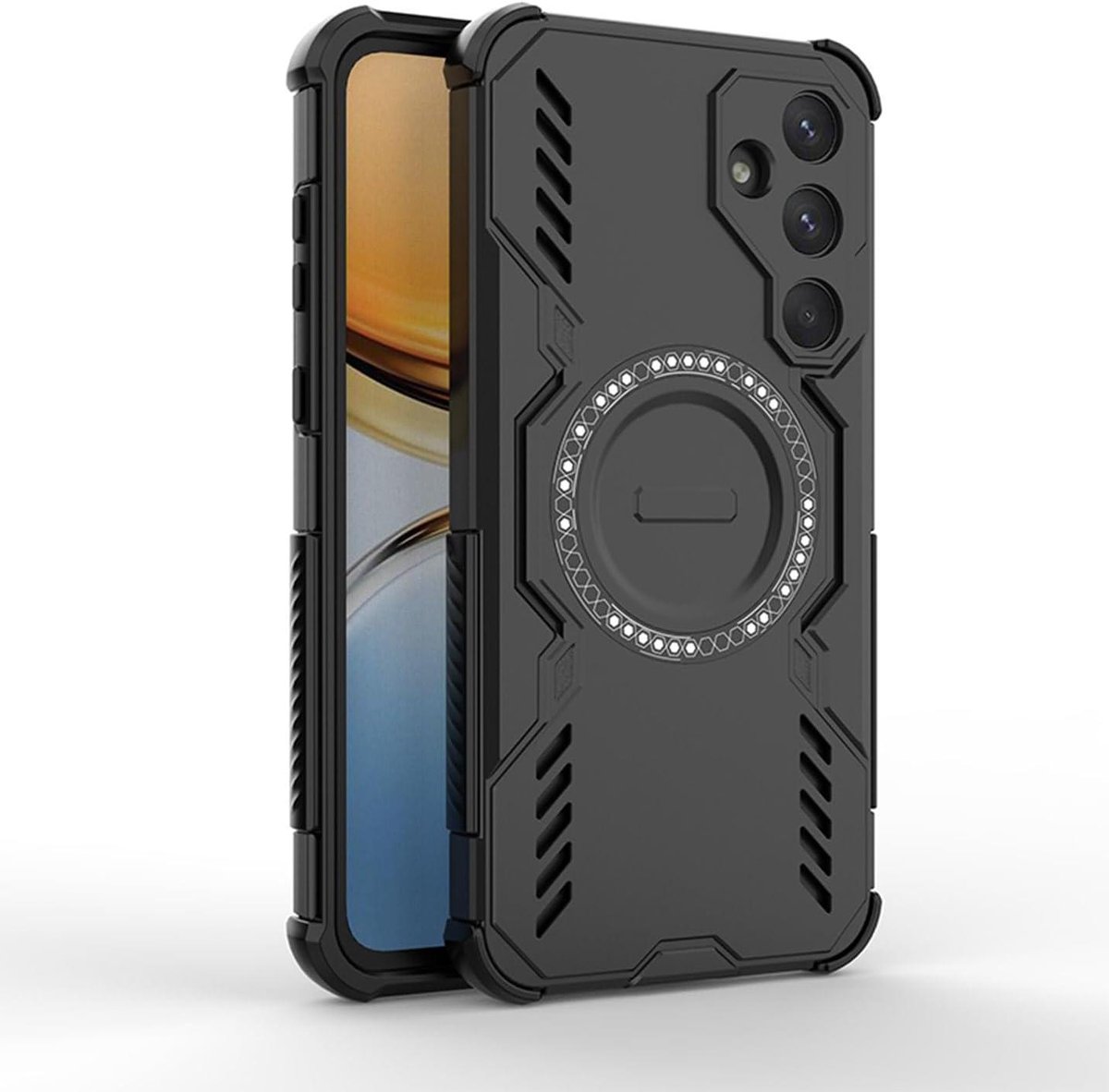 Allecto plus - Schokbestendig hoesje Samsung Galaxy A55 5G zwart met militaire kwaliteit