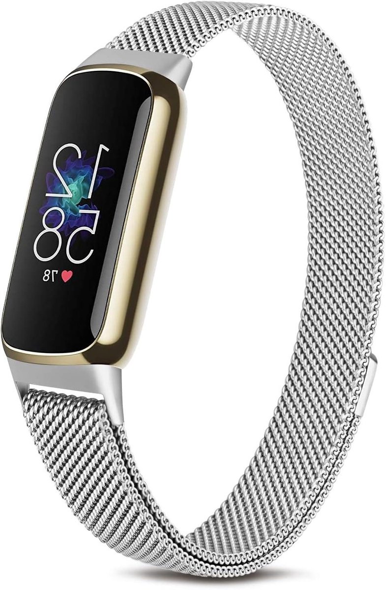 Allecto plus - Roestvrij stalen magnetische mesh armband voor Fitbit Luxe fitness tracker