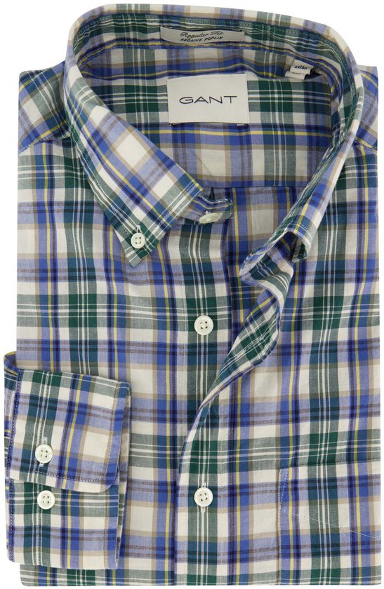 Chemise décontractée Gant Regular Fit à carreaux bleu vert