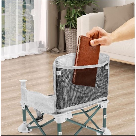 Jojoy - Opvouwbaar Babyzitje Met Eetblad - Draagbare Kinderstoel 5-Punts Harnas - Tot 15kg - Grijs - BIBISEAT van Jojoy — afbeelding 5