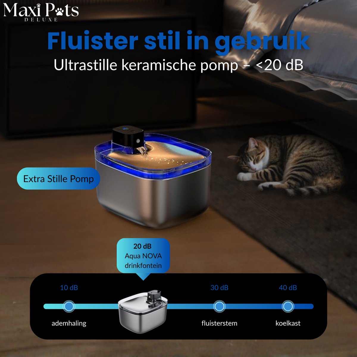 Maxipets Aqua NOVA® 5,5L RVS drinkfontein met display thumbnail 5