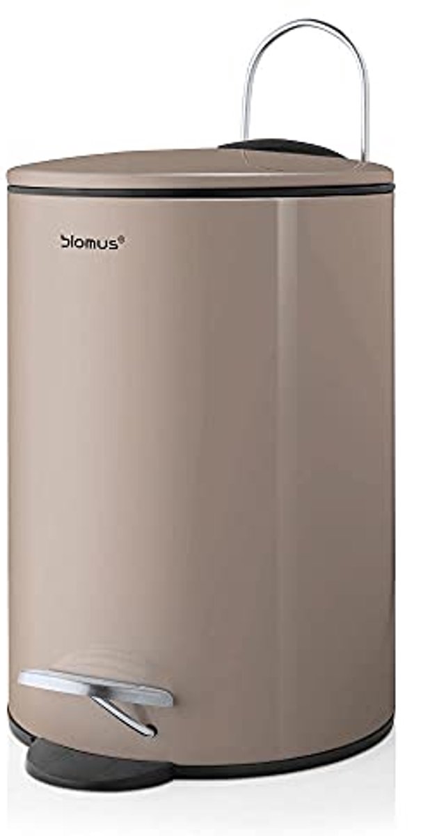 Pedaalemmer van gepoedercoat staal met smart-close-systeem, 3 liter, taupe
