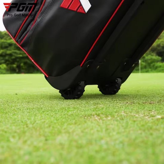 PGM Golf Reistas - Zwarte Opvouwbare Travel Cover met Wieltjes - Voor Golftas & Clubs - Waterafstotend Nylon - Compact & Lichtgewicht van Merkloos — afbeelding 2