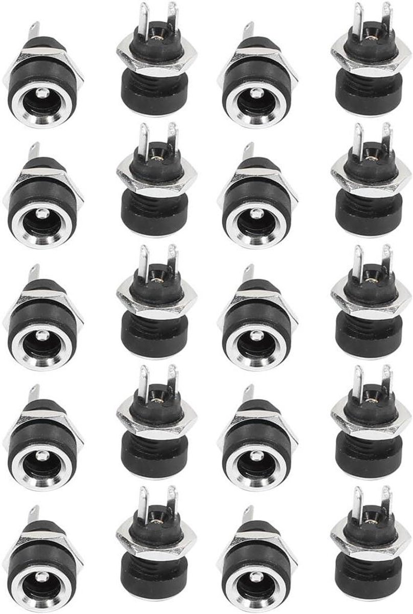 Allecto plus - DC Socket Panel Montage Power Adapter - Set van 20 stuks, 5.5mm x 2.5mm