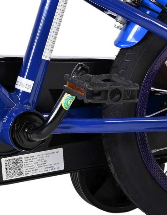 Superman Kinderfiets - Jongens - 12 inch - Blauw - Twee handremmen van Merkloos — afbeelding 2