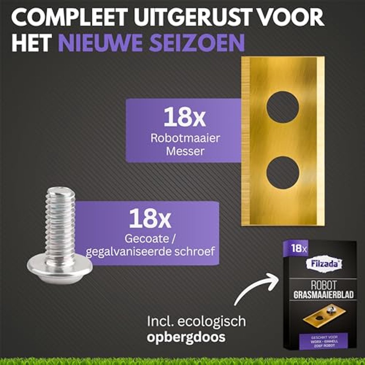 Ultrascherpe Titanium Messen Set voor Robotmaaiers - afbeelding 2