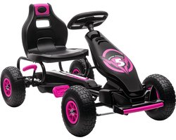 HOMCOM kinderkart - met pedalen - verstelbare zitting - zwart