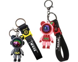 2 stuks astronaut sleutelhangers - unieke autosleutelhangers voor gastgeschenken, zomerkampen, klaslokaal