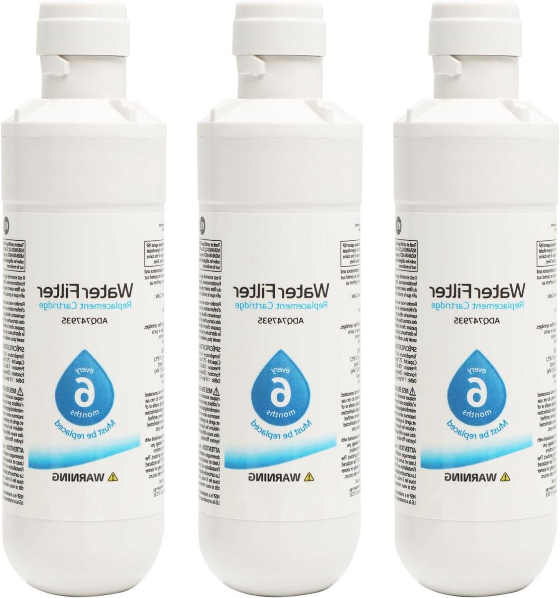 Universele externe waterfilter voor koelkasten, LT1000P, wit, 3 stuks