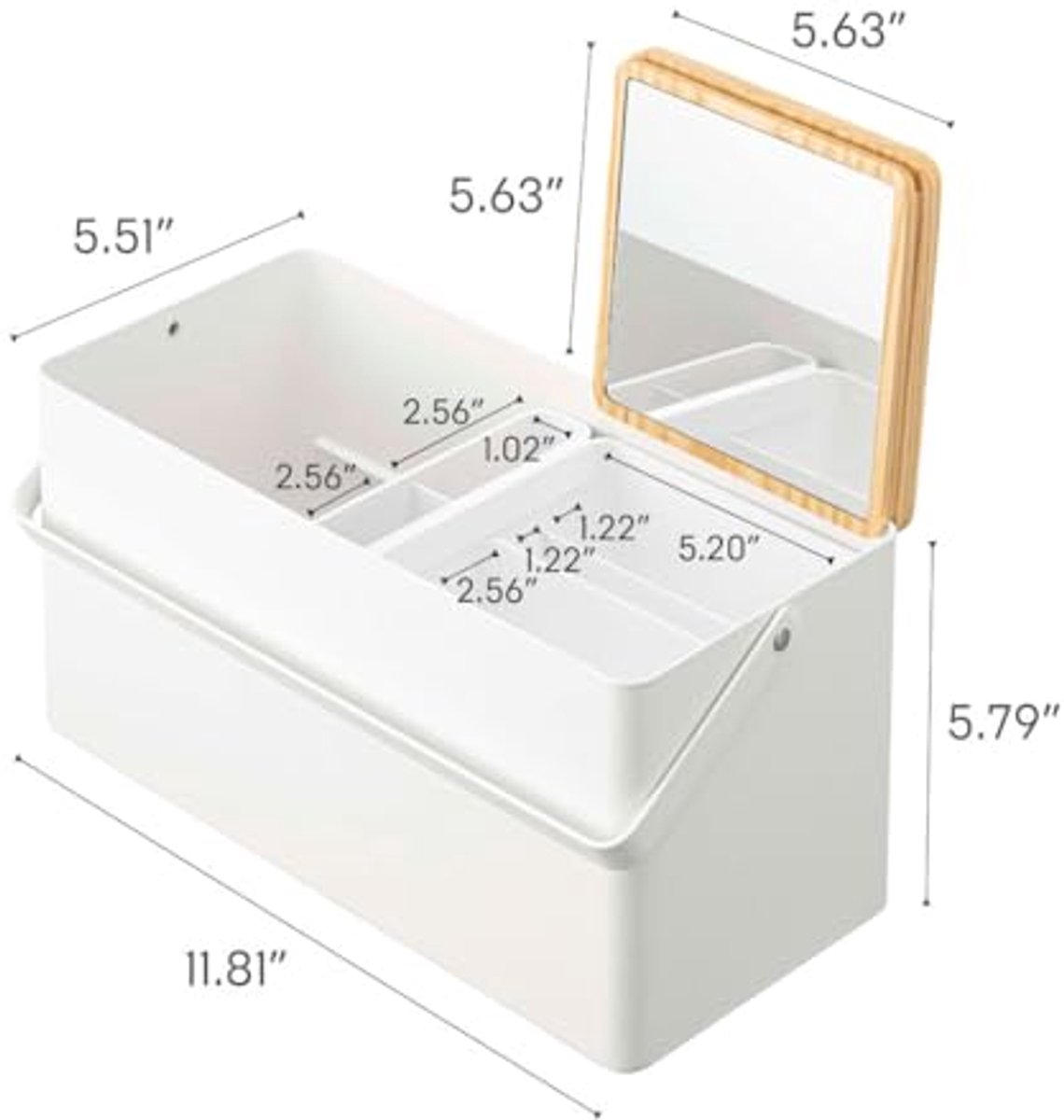 Makeup Box Met Spiegel en Handgreep - Stijlvolle Opbergruimte voor Make-up