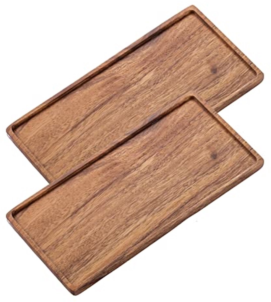 Handgemaakte houten serveerschaal set van 2 - Perfect voor feesten, hapjes en meer