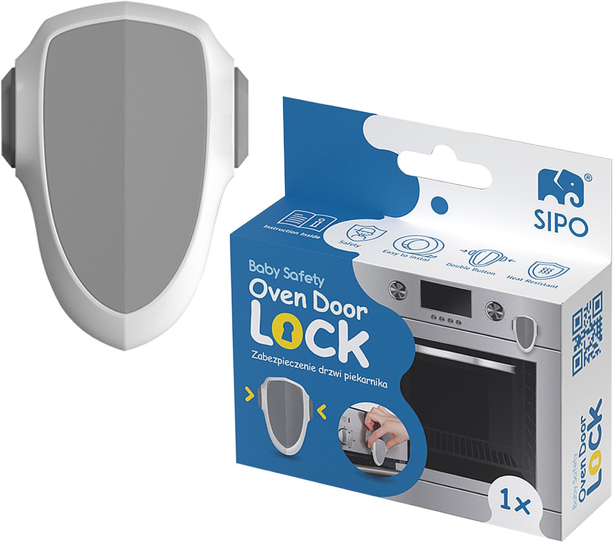 SIPO Ovenslot 9,2x9x2,8 cm - Veiligheidsslot Ovendeur tegen Openen door Kinderen - Eenvoudige Installatie - Slot voor oven - Wit - Oven Kinderslot
