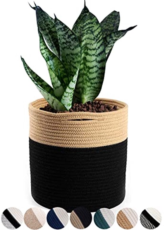 Geweven Katoenen Plantenmand voor Binnen - Organiser voor Bloempotten van 26,7 cm - Duurzaam en Stijlvol