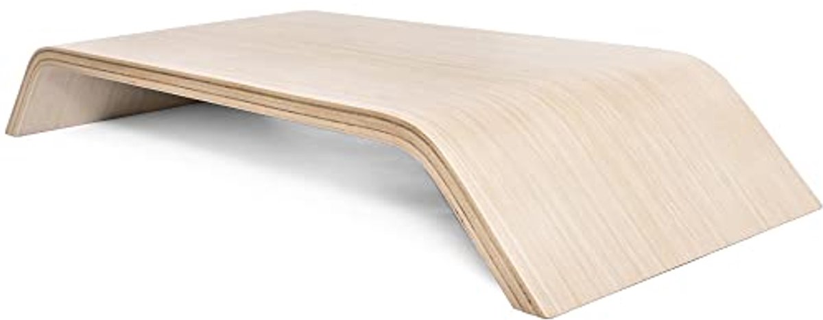 Robuuste houten tv- en laptopstandaard in Scandinavische stijl