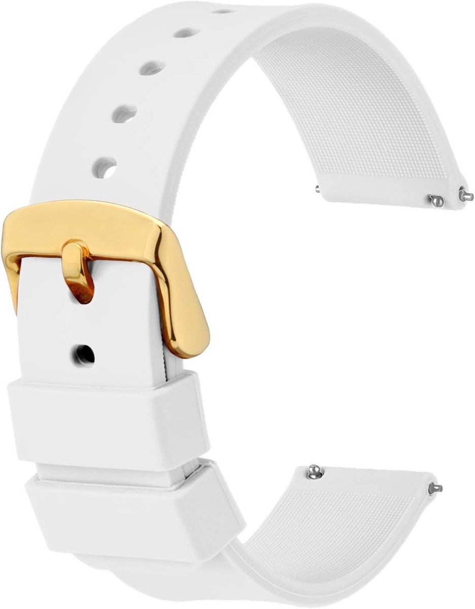 Siliconen horlogeband met rosegouden gesp, snelsluiting, vervangende band in diverse maten