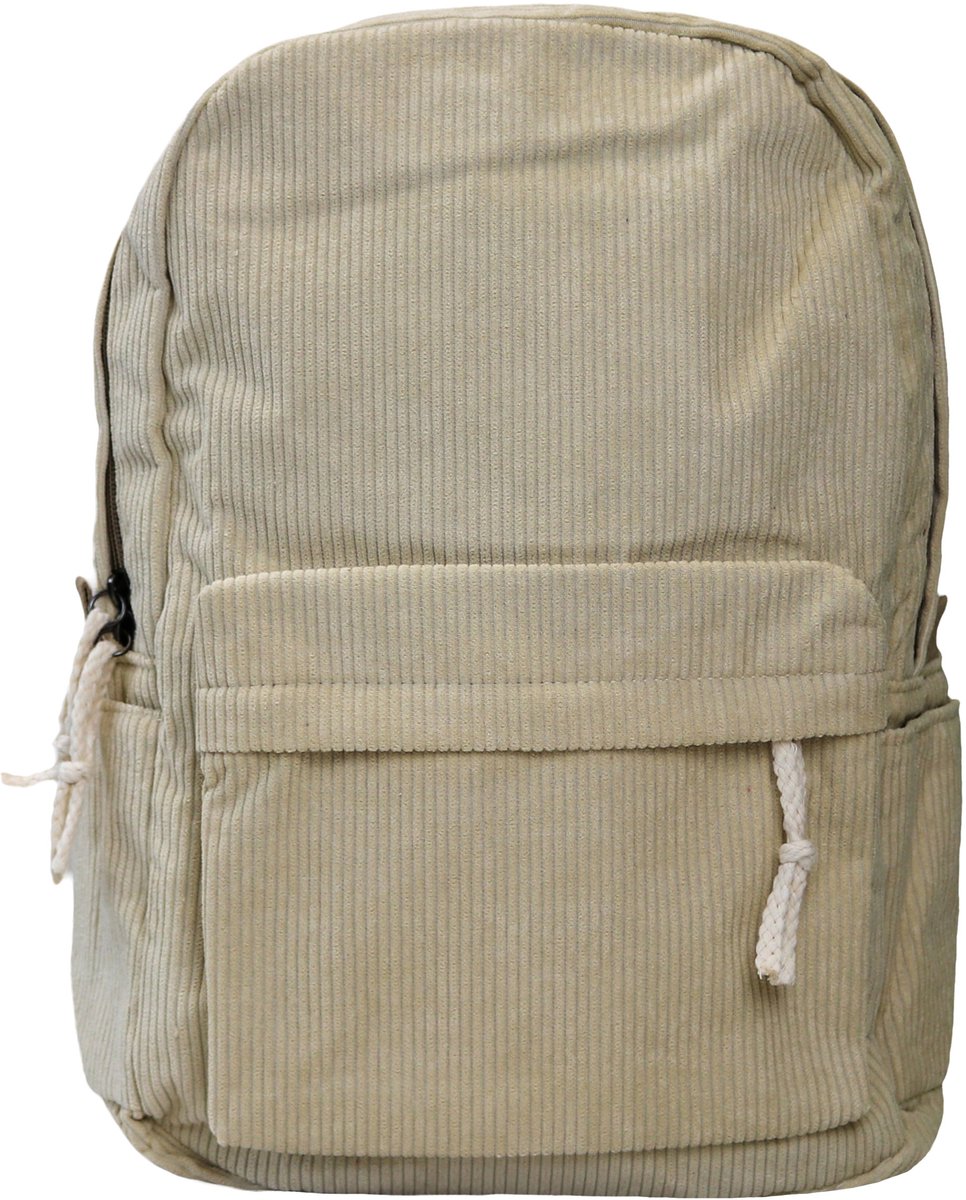 Honeybears - Corduroy rugzak – Schooltas - Kinder rugzak – Rib tas - Beige