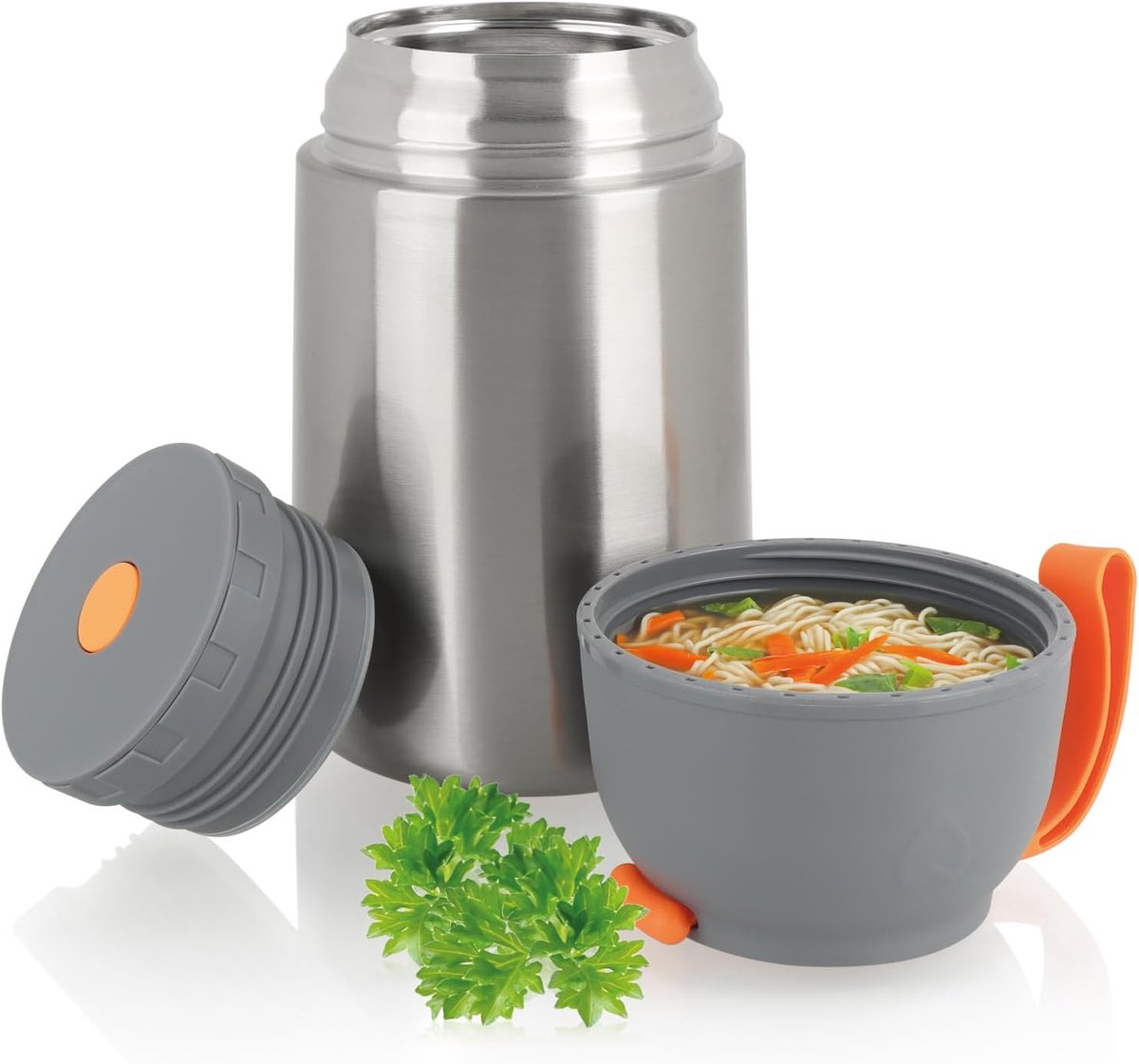 RVS Thermos Lunchbox - Thermosbeker - Travel Mug - Voedselcontainer met lepel - Voedseldrager - Lunchpot - Soepbeker to go - Thermische Lunchbox - Warme maaltijden - Soep - Volwassenen - 650ml - Lekvrij