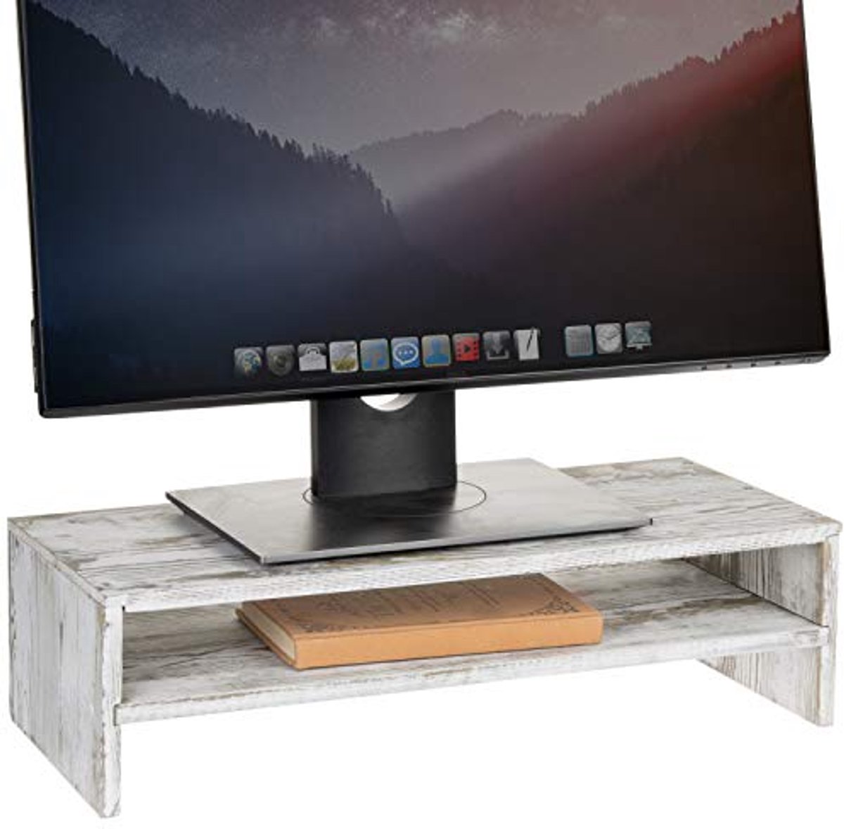 Computermonitor en Laptopverhoger voor Bureau - 2-Tier Houten Opbergplank