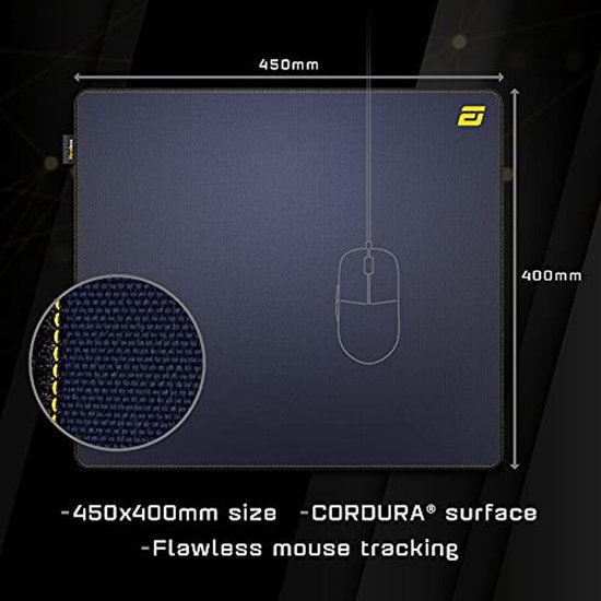 Gaming Muismat CORDURA Antislip Donkerblauw - 45x40 cm — afbeelding 3