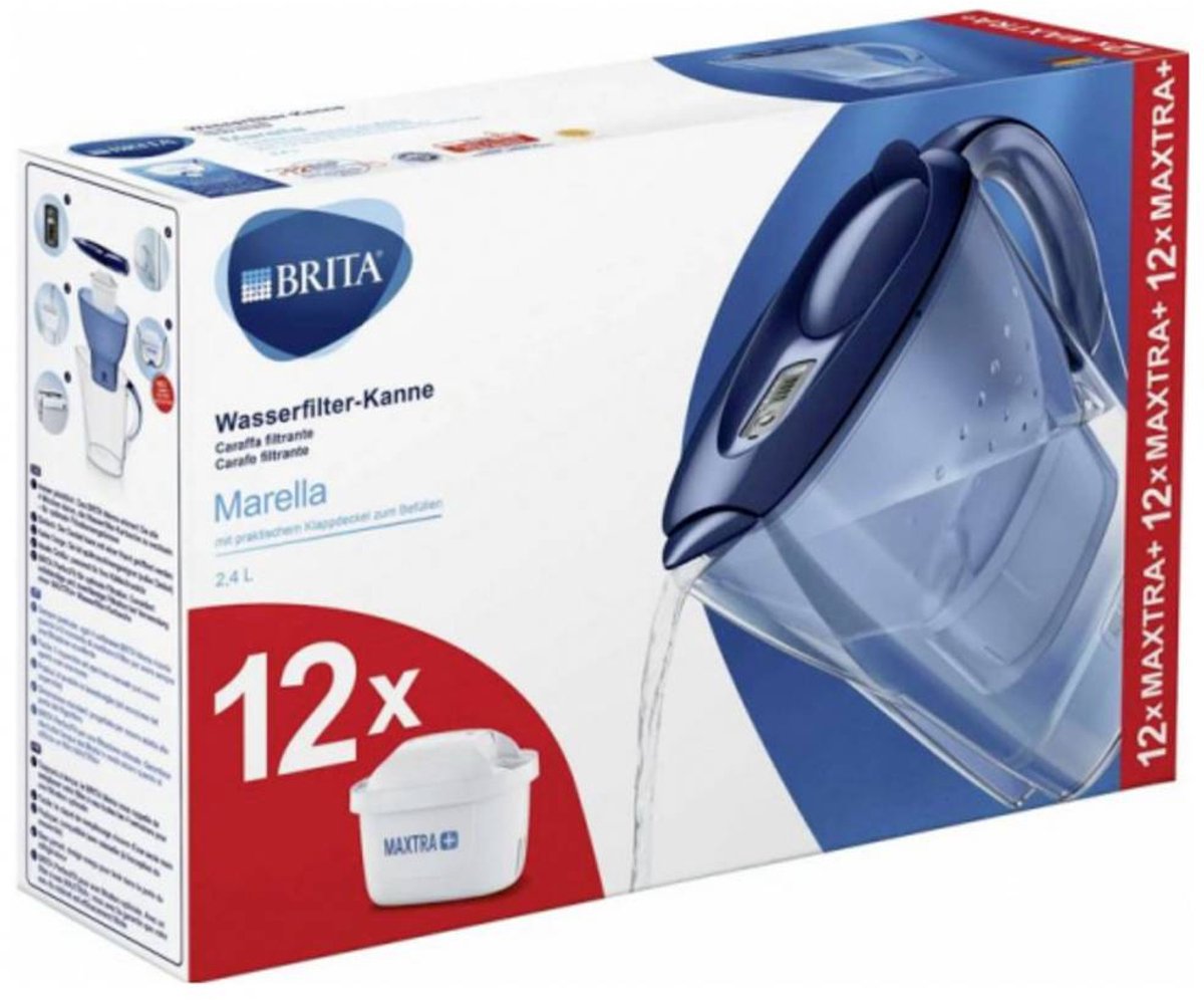 Brita Marella inkl. 12x Maxtra Pro 125978 Waterbesparende filterset 2.4 l Blauw