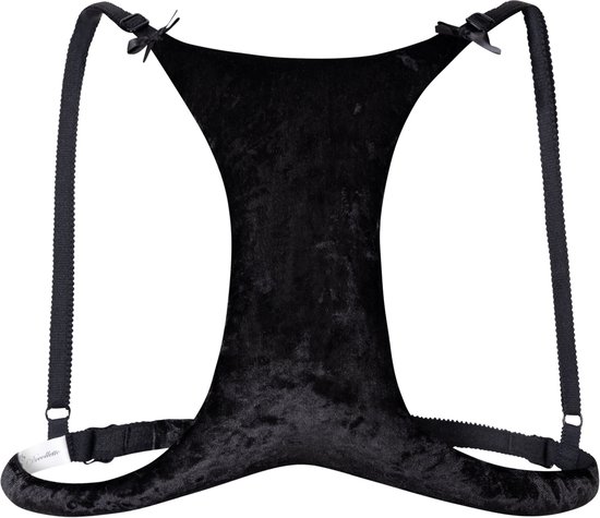 LA DECOLLETTE VELOURS BLACK - BH -GORGE ANTI-ÂGE ORIGINAL / Bralette confort anti- BH nuit - Contre les rides et ridules du décolleté - Beauty Alternative anti-âge aux coussinets