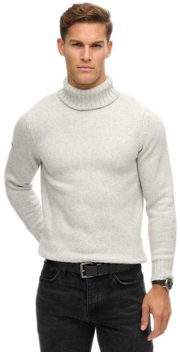 Superdry Geborstelde coltrui Heren Sweaters Grijs