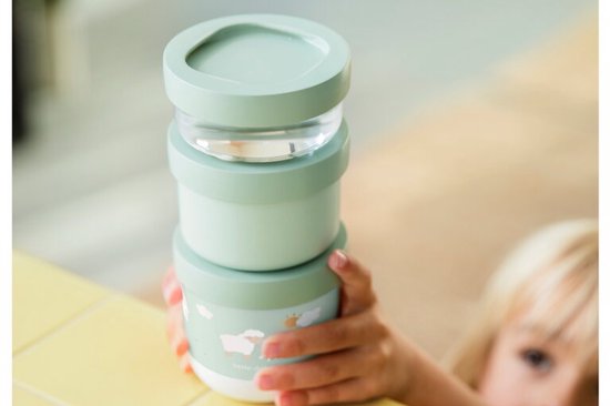 Mepal Mio Snackbox stack 3 pièces Little Dutch - 550 ml - Empilez autant que vous avez besoin - Compatible micro-ondes et lave-vaisselle - Little Farm