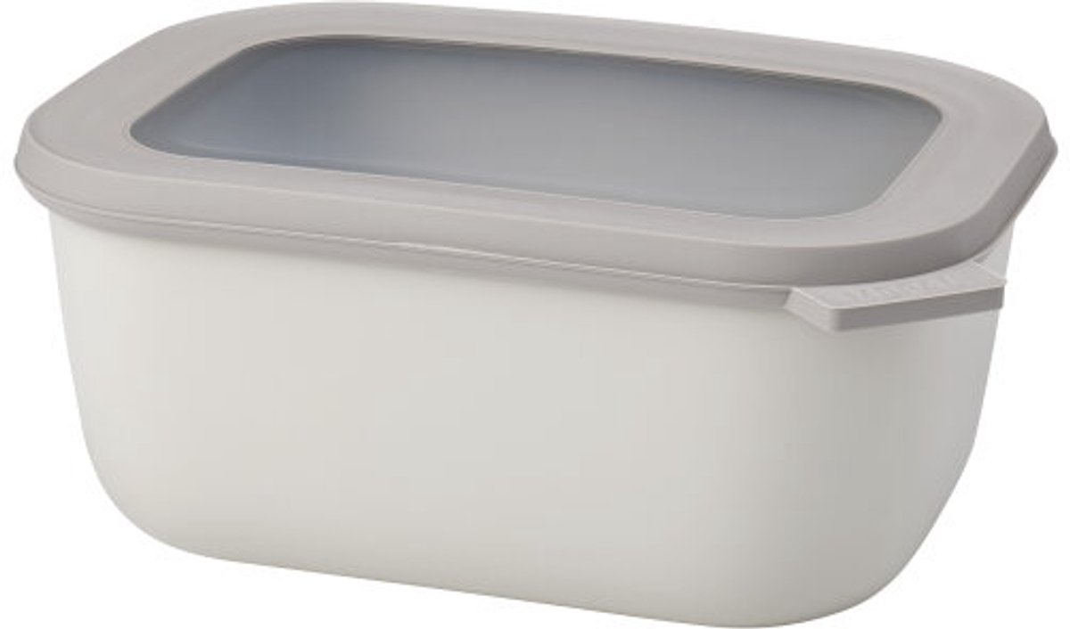 Mepal – Multikom Cirqula rechthoekig 1500 ml – Mag in de vriezer, magnetron en vaatwasser – Nordic white – Geschikt als meal prep bakje