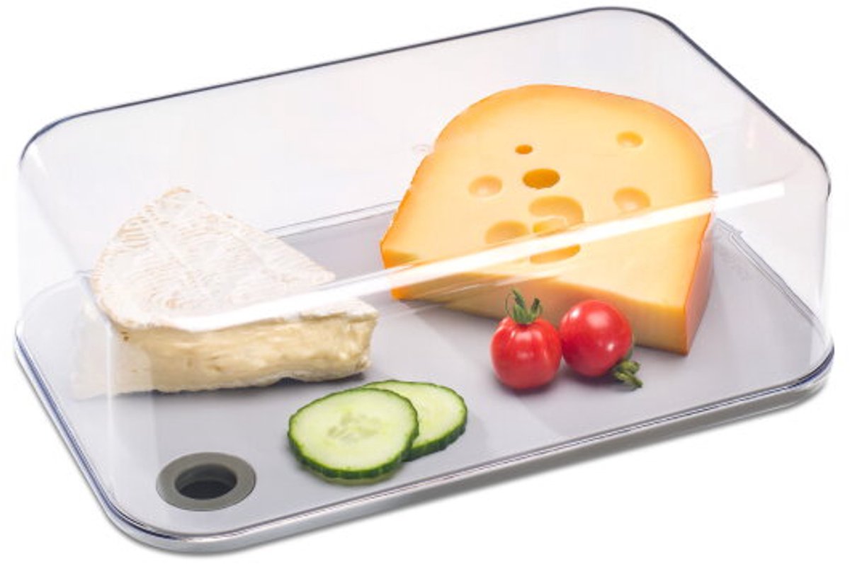 Mepal - Kaasstolp Modula -  2800 ml - wit - inclusief snijplank - zicht op inhoud - vershouddoos - kaasbak