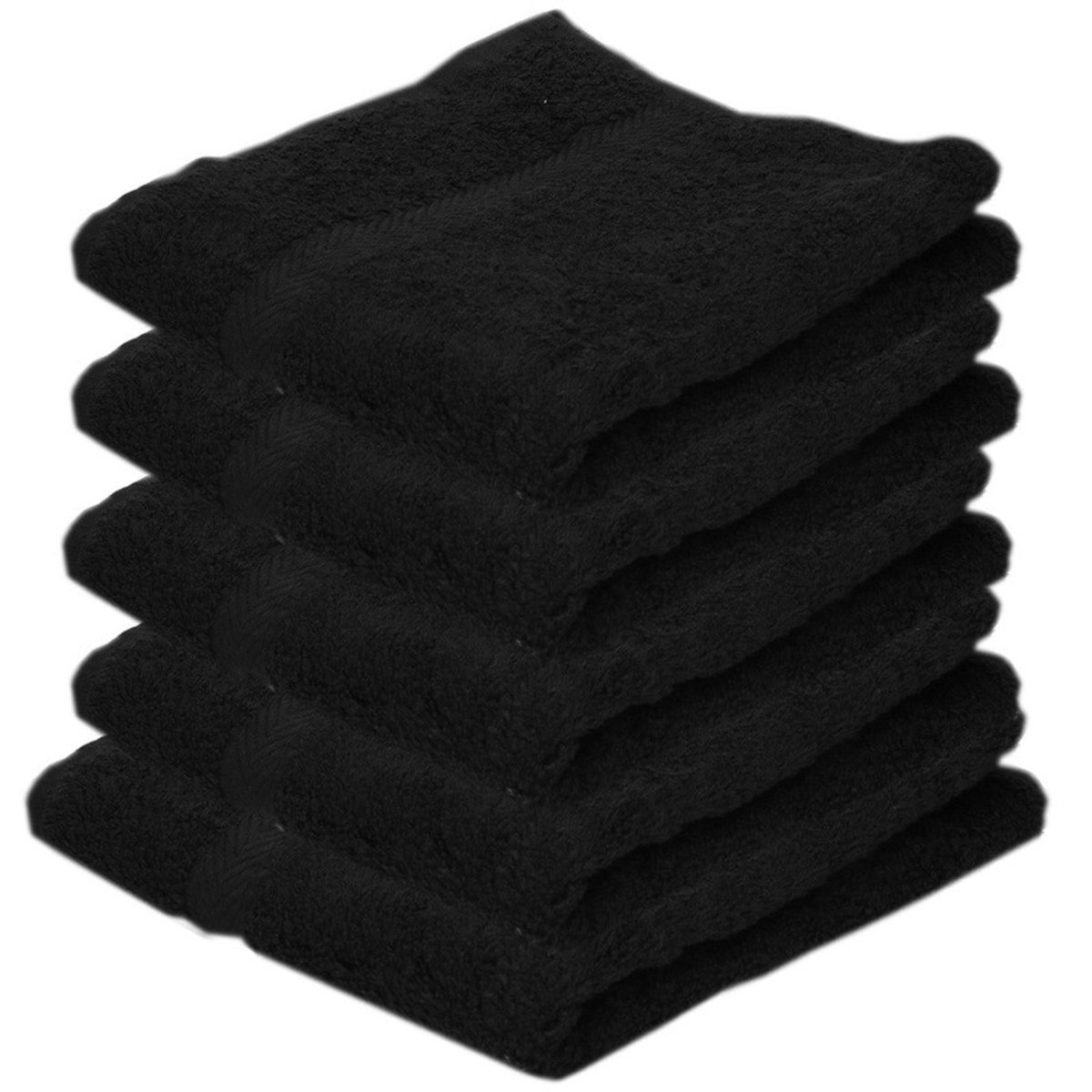 5x Luxe handdoeken zwart 50 x 90 cm 550 grams - Badkamer textiel badhanddoeken