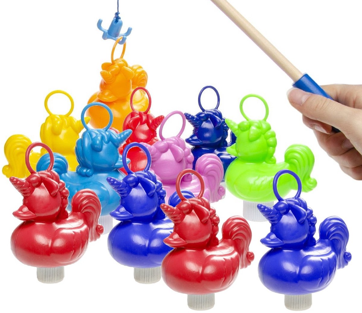 Duckiez Hengelspel / eendjes vangen kermis spel - voor kinderen - met 11x eendjes - en 2 hengels