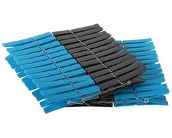 Wasknijpers - 240x stuks - kunststof - blauw/grijs - knijpers - was ophangen