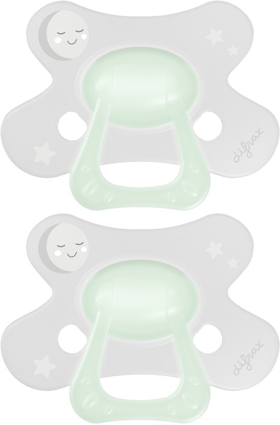 Difrax Tétines Natural 20+ mois - Glow - 2 pièces