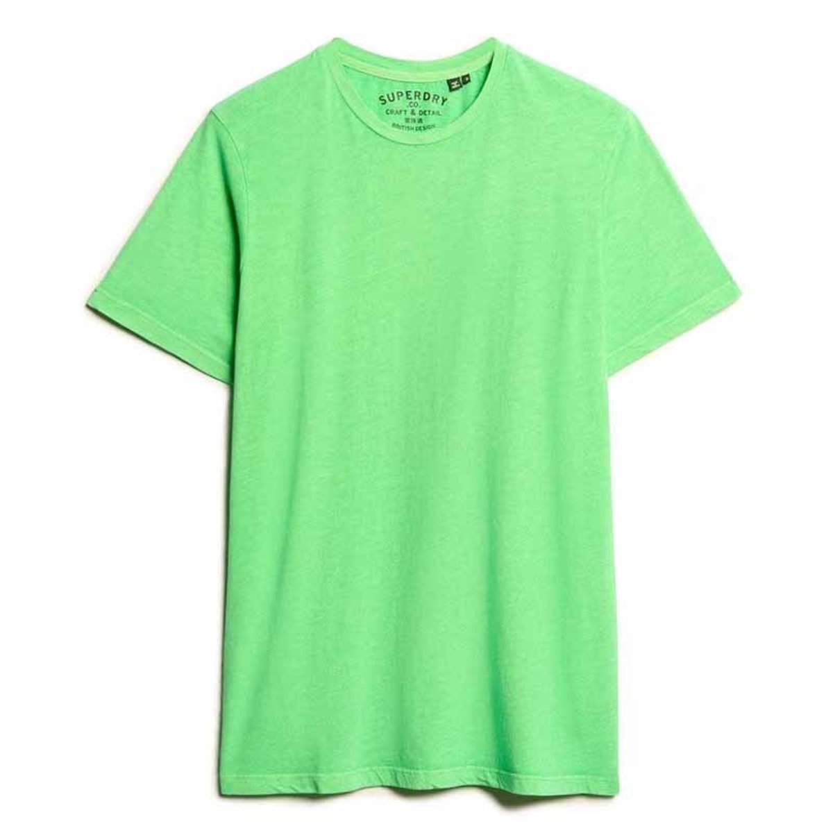 Superdry Klassiek Essential T-shirt Heren T-shirts Washed Dry Fluro Lime