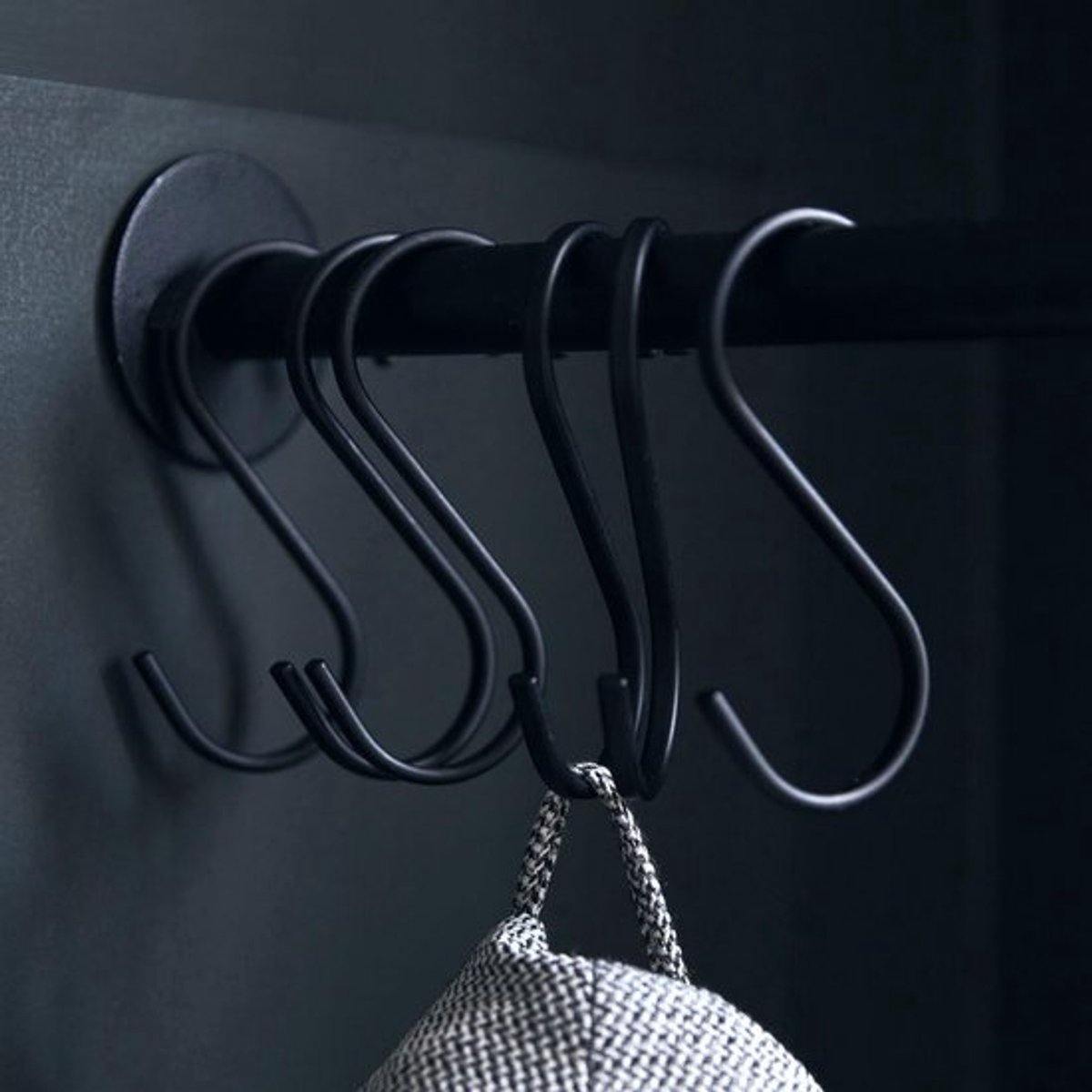 set van 10 S-haken - Zwart