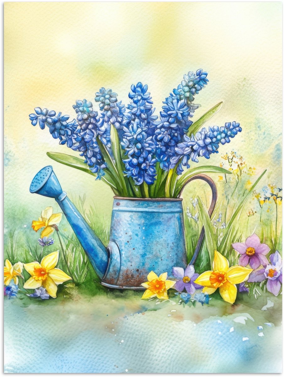 Poster 120x160 cm - Gieter - Lavendel - Bloesems - Posters - Kamer decoratie - Wanddecorat