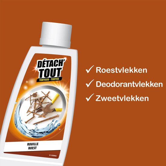 Détach'tout - Vlekverwijderaar roest - Verwijdert roestvlekken op textiel, vloeren, email en tegels - 100 ml
