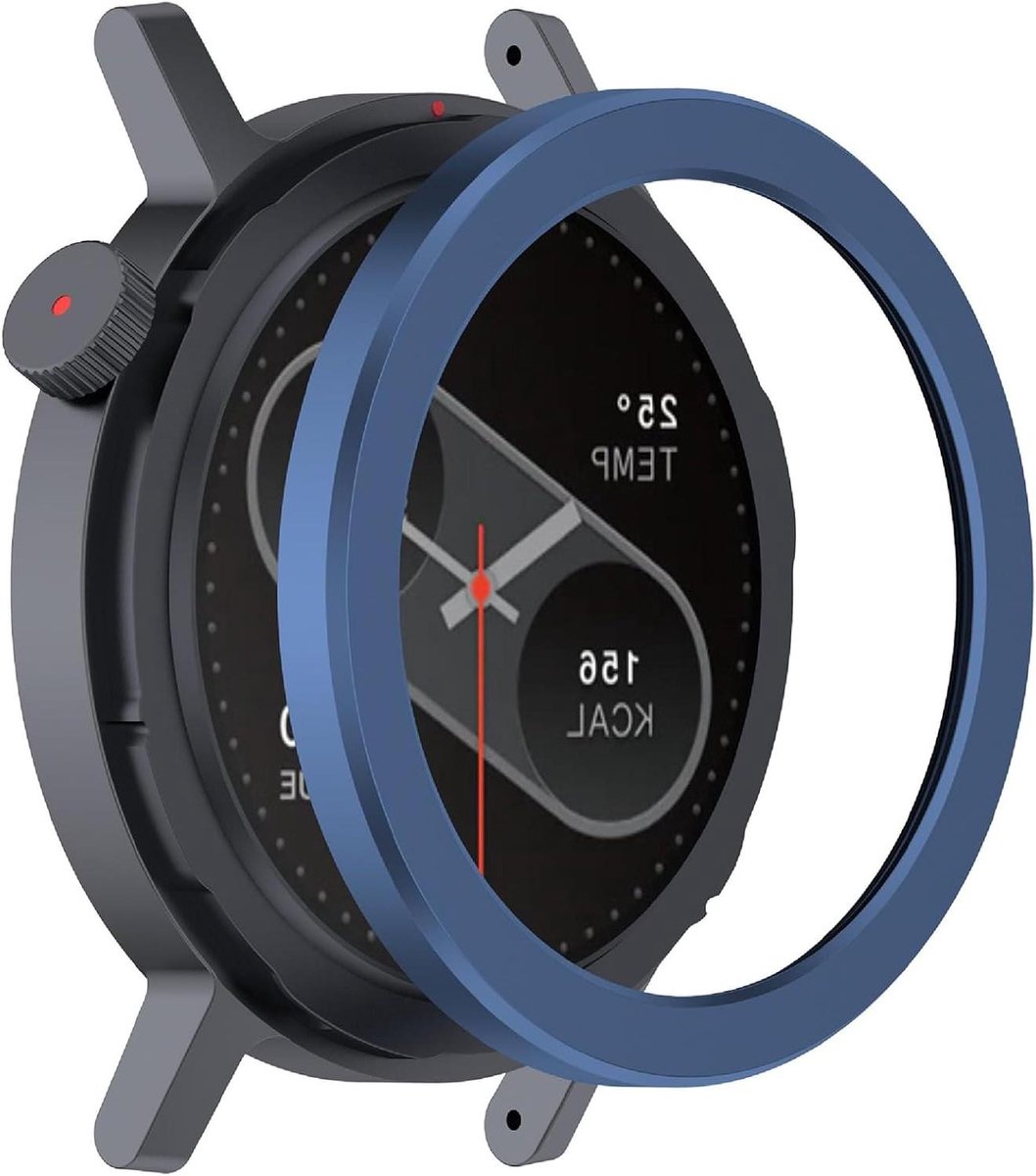 Optimaliseerde titel: Bezel Ring Compatibel met Smartwatch, Bezel Styling Ring Beschermhoes, Aluminium metalen beschermende horlogeband - Blauw - 125 caracters