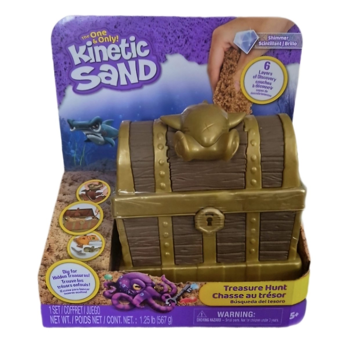 Kinectic Sand - Treasure Hunt Set - 6 accessoires - Goud en Bruin sand
