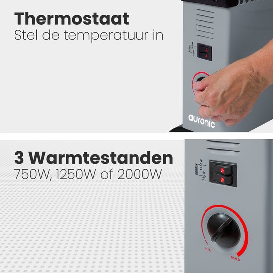 Convector radiatorverwarming/instelbare 3 warmtestanden
